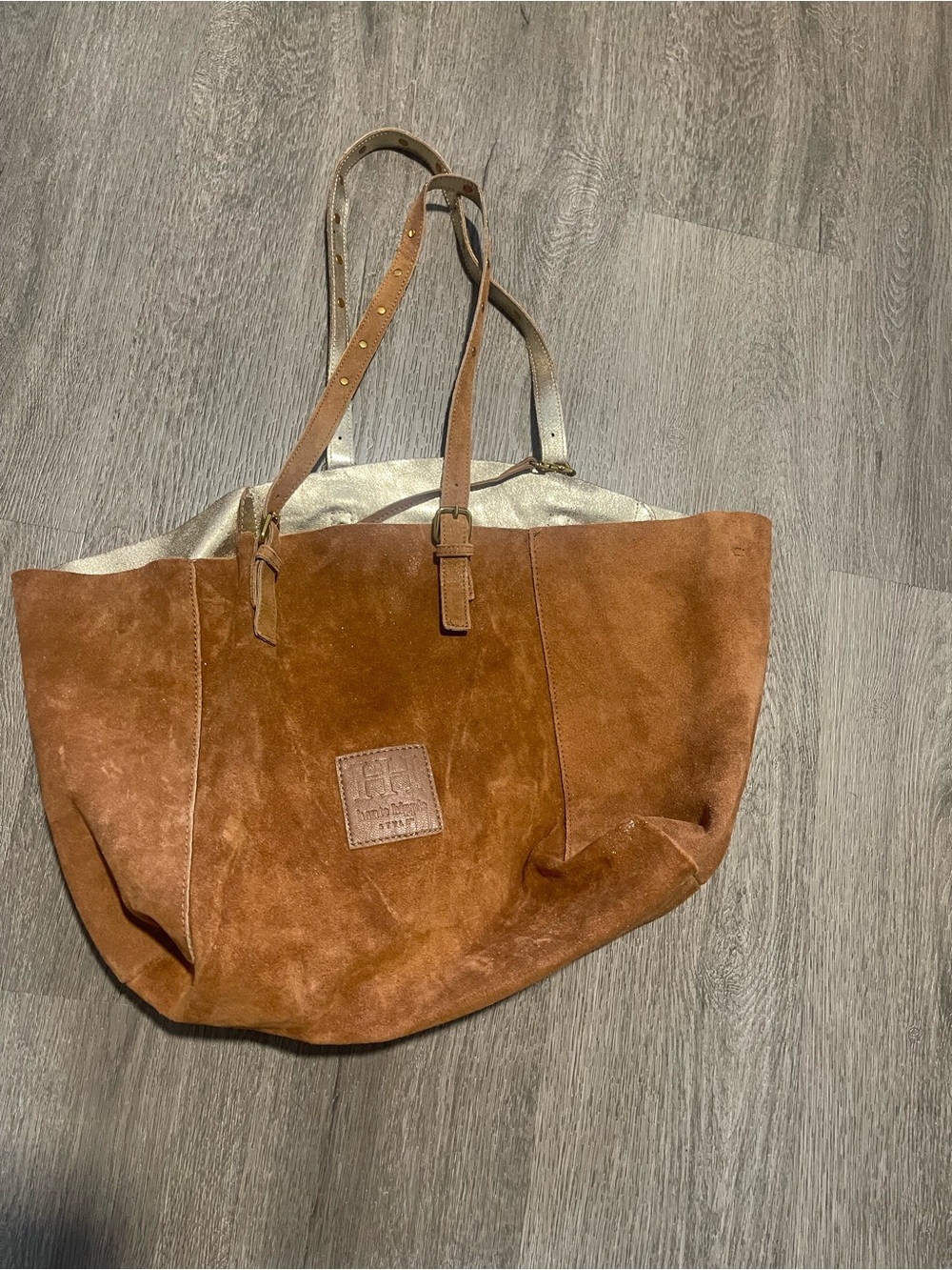 Haute Hippie Suede Tote in Cognac Brown - Picture 6 of 7